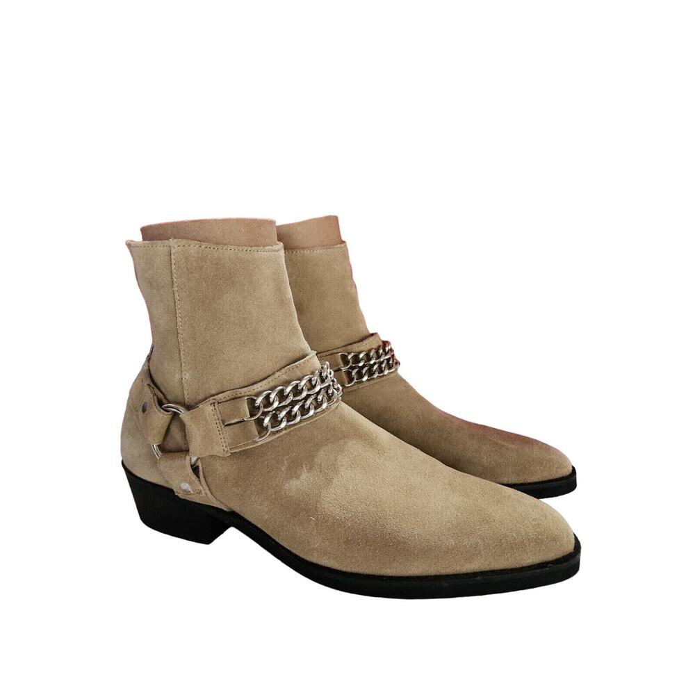 ASOS Women's Size 8 Suede Ankle Boots Back Zip Chain